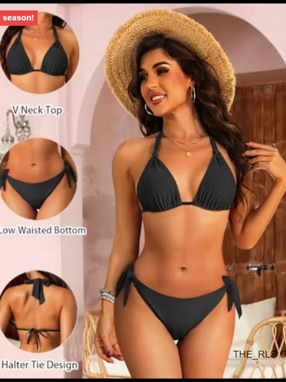 Halter Bikini Set Two Piece Triangle Swimsuit Tie Bathing Suit